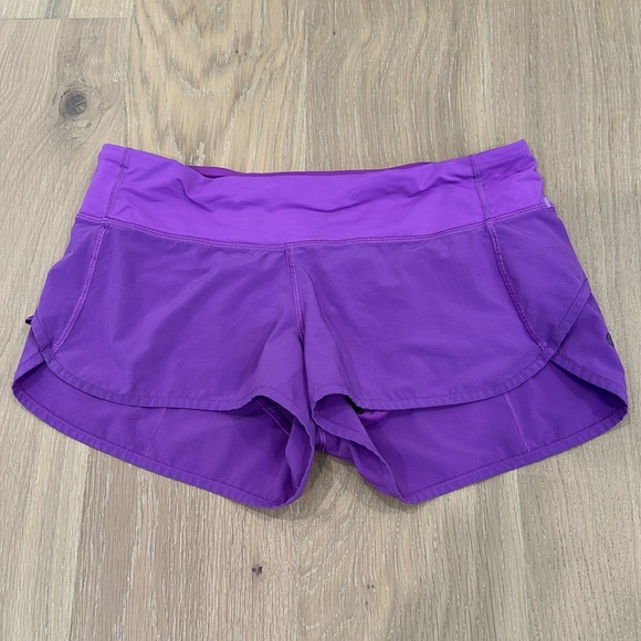 Lululemon Womens Speed Short Moonlit Magenta Purple Colorful Zipper Running 8 - Picture 2 of 15